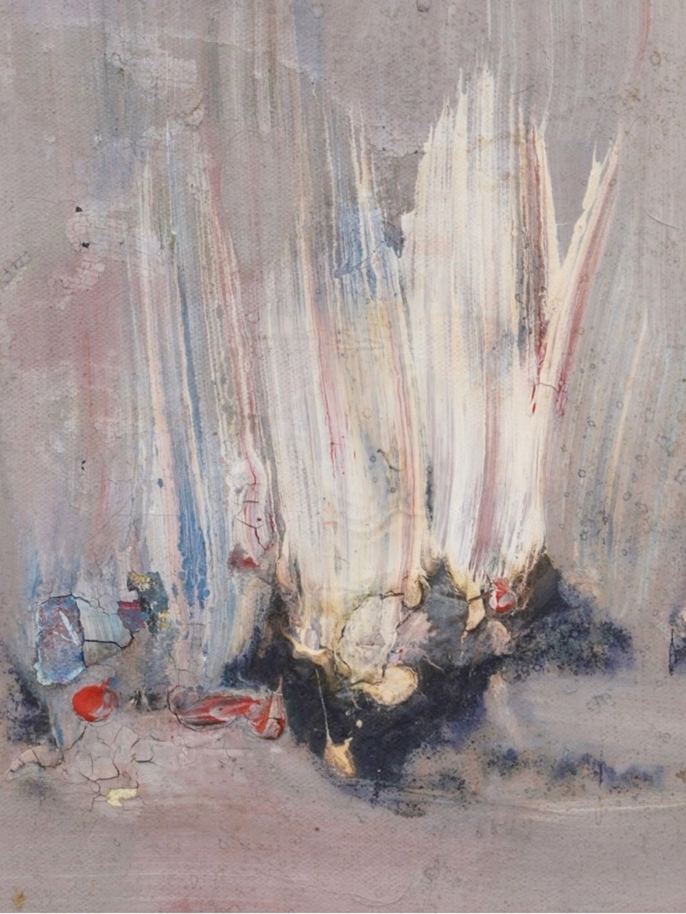 1977 Abstract Expressionist Mixed Media Painting – Signed - Picture 3 of 5